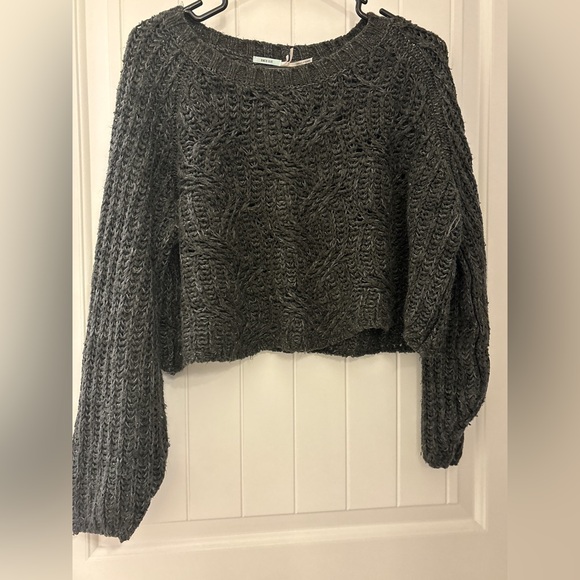 Kimchi Blue Sweaters - Kimchi Blue Charcoal Knit Sweater Small